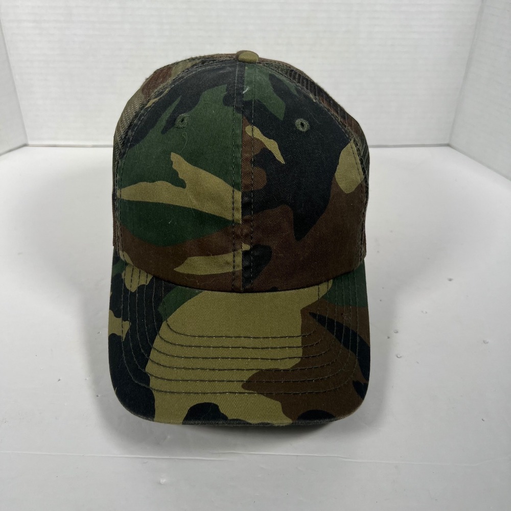 Mega Cap Woodland Camo Trucker‎ Hat Mesh Back Adjustable Baseball Cap 9031M